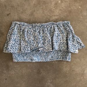 Volcom ruffled tube top